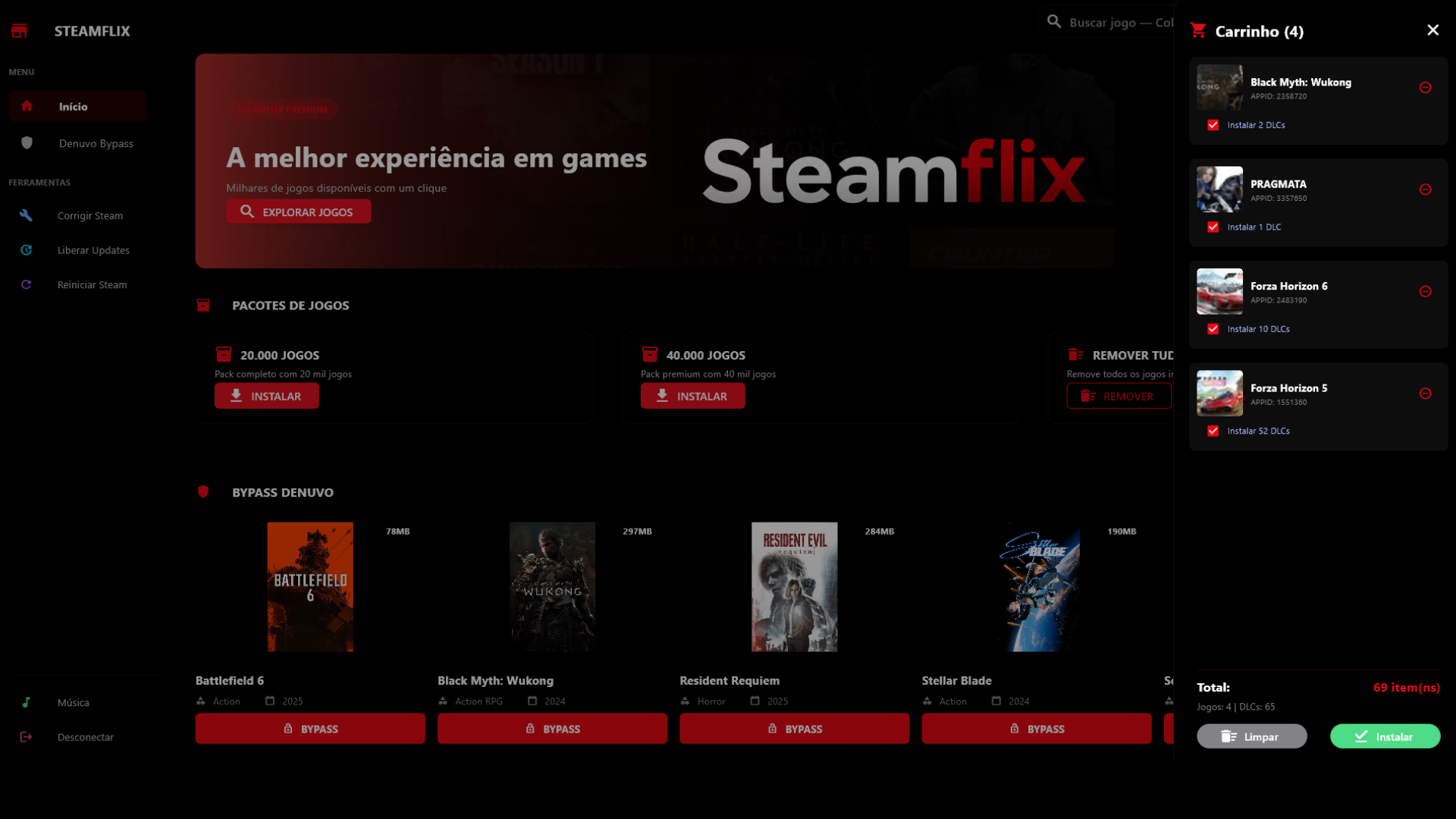 1 LICENÇA STEAMFLIX 150K DE JOGOS + JOGOS DENUVO